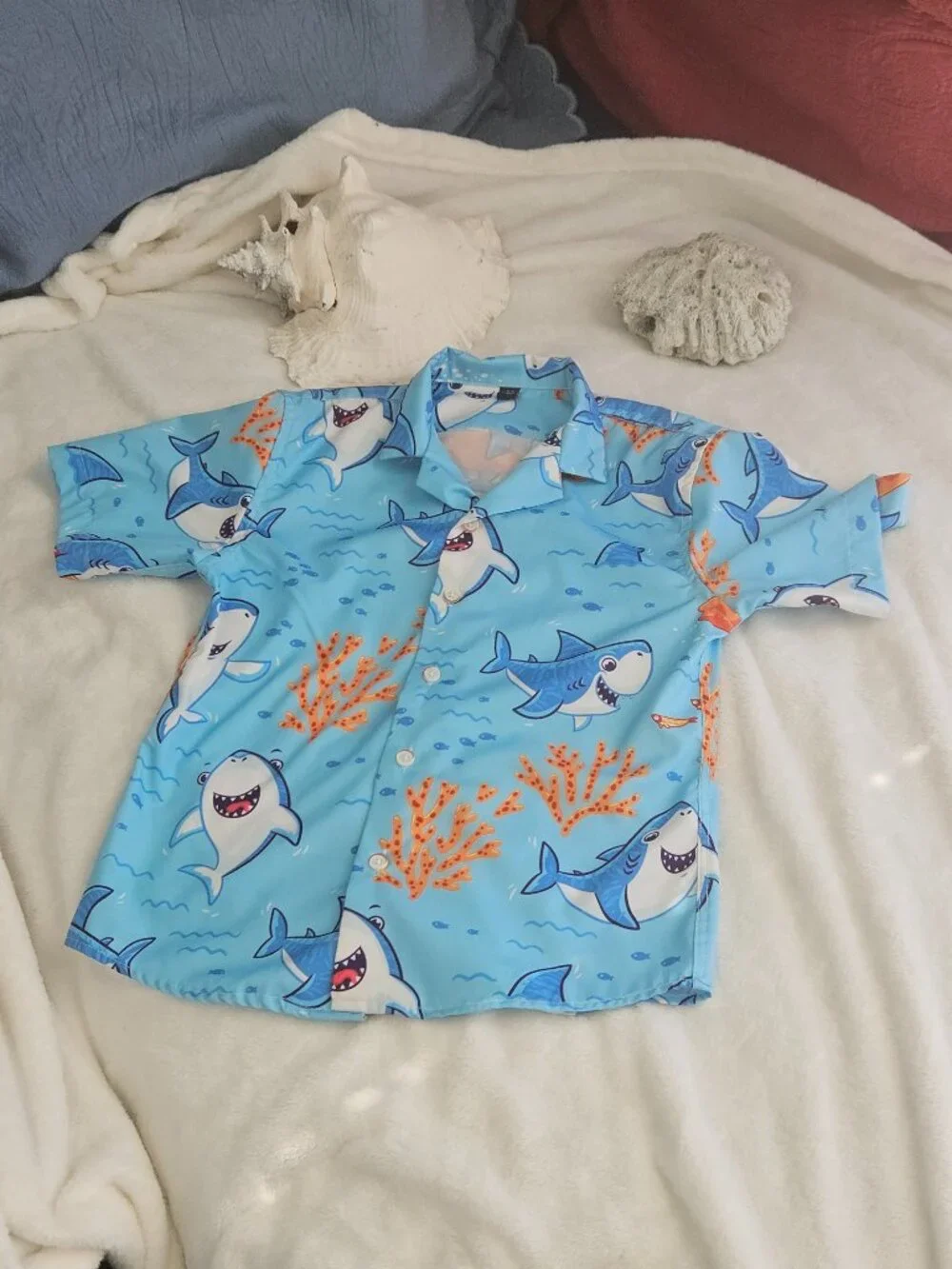 BOYS WHALE THEMED BUTTON DOWN SHIRT (8-9YR)